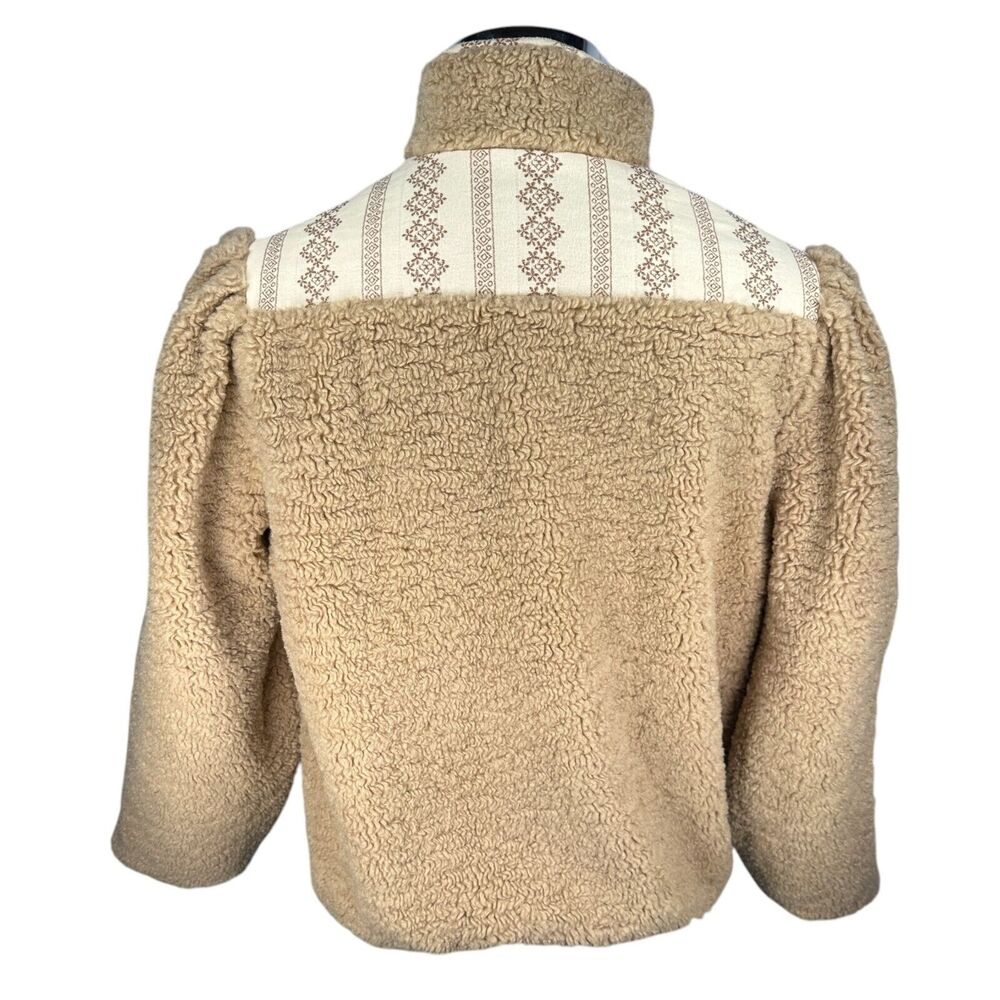 Driftwood  1/4 Snap Fleece Sherpa‎ Jacket Women’s Large Beige Aztec Geometric - Picture 5 of 9